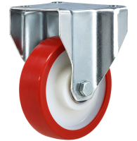 Heavy Duty Stainless Steel125mm Polyurethane on Nylon Fixed Castor - 500kg Load