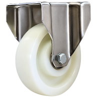 Heavy Duty Stainless Steel 125mm Nylon Fixed Castor - 700kg Load