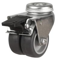 Light Duty 50mm Synthetic Non-Marking Rubber Swivel Braked Castor - 60kg Load