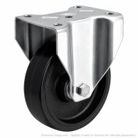 Heavy Duty Stainless Steel 125mm Cast Iron Fixed Castor - 650kg Load
