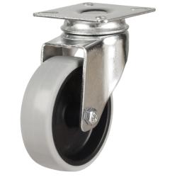 Light Duty 100mm Non-Marking Anti-Static Rubber Swivel Castor - 75kg Load