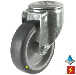 100mm Non-Marking Anti-Static Rubber Swivel Castor [80kg max load]