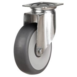 Light Duty 100mm Synthetic Non-Marking Rubber Swivel Castor - 70kg Load