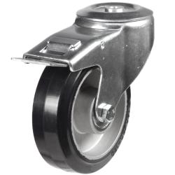 100mm Rubber Swivel Braked Castor [180kg max load]