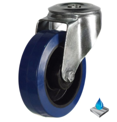 100mm Stainless Steel Non-Marking Rubber Swivel Castor [180kg max load]