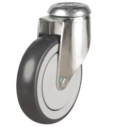 Light Duty 125mm Synthetic Non-Marking Rubber Swivel Castor - 110kg Load