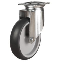 Light Duty 125mm Synthetic Non-Marking Rubber Swivel Castor - 110kg Load