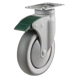 Light Duty 150mm Synthetic Non-Marking Rubber Swivel Castor - 110kg Load