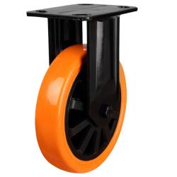 200mm Polyurethane Fixed Castor [600kg max load]