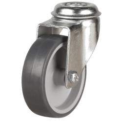 50mm Non-Marking Rubber Swivel Bolt Hole Castor [40kg max load]