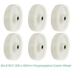 Bulk Buy x 200 / 100mm Polypropylene Wheel - | 180kg