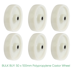 Bulk Buy x 50 / 100mm Polypropylene Wheel - | 180kg