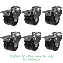BULK BUY / 50mm Nylon Braked Castor | 60kg