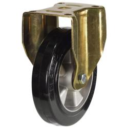 Heavy Duty 125mm Elastic Rubber on Aluminium Fixed Castor - 250kg Load