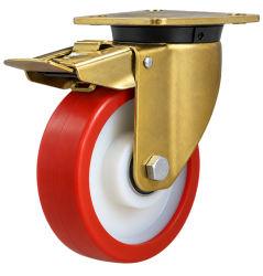 Heavy Duty 150mm Polyurethane on Nylon Swivel Braked Castor - 600kg Load