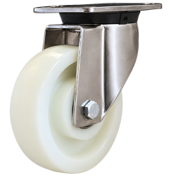 Heavy Duty Stainless Steel 125mm Nylon Swivel Castor - 700kg Load
