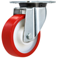 Heavy Duty Stainless Steel 125mm Polyurethane on Nylon Swivel Castor - 500kg Load