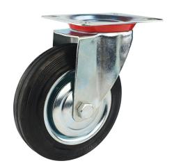 Light Duty 100mm Rubber on Steel Swivel Castor - 60kg Load