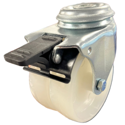 Light Duty 75mm Nylon Swivel Braked Castor - 80kg Load