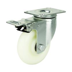 Medium Duty 125mm Polypropylene Swivel Braked Castor - 100kg Load