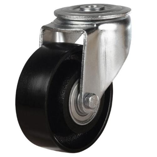 100mm Cast Iron Bolt Hole Swivel Castor [300kg max load]