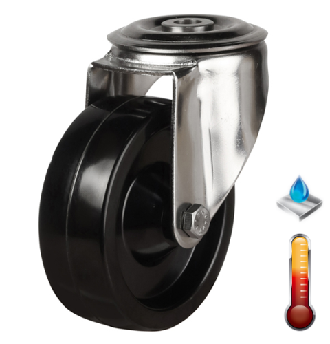100mm High Temperature Resistant Stainless Steel Swivel Castor [150kg max load]