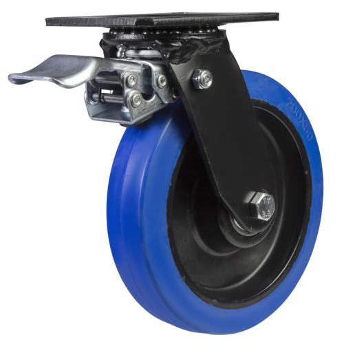100mm Non-Marking Rubber Swivel Braked Castor [280kg max load]