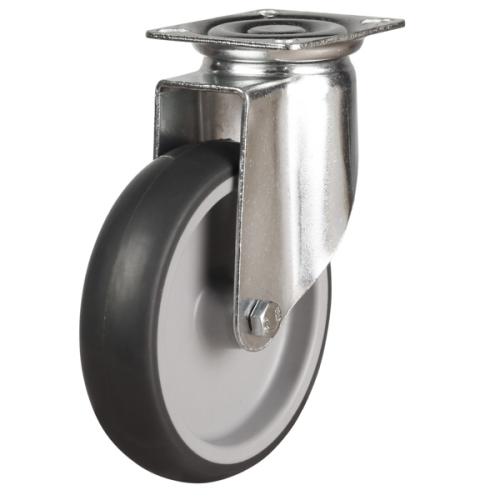 100mm Non-Marking Rubber Swivel Castor [90kg max load]