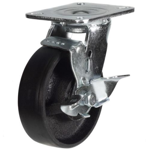 125mm Cast Iron Swivel Braked Castor [500kg max load]