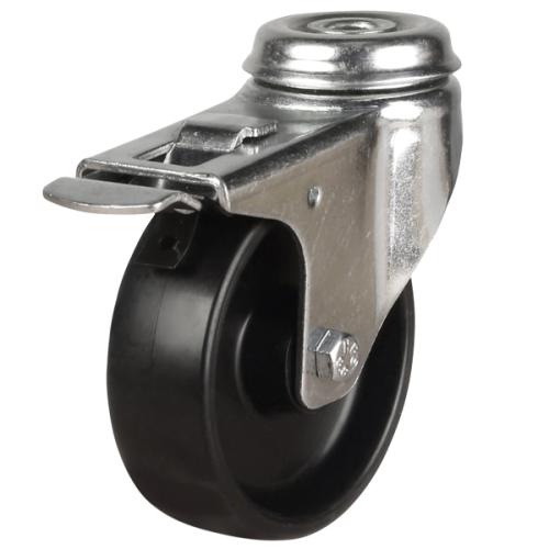 Light Duty 125mm Polypropylene Swivel Braked Castor - 100kg Load
