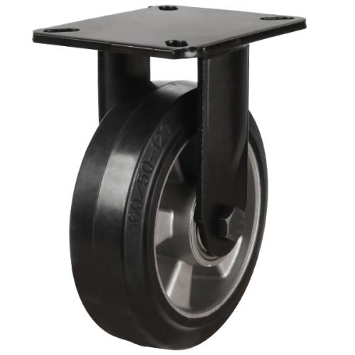 160mm Elastic Rubber Fixed Castor [350kg max load]