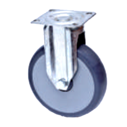 200mm Fixed Non-Marking Rubber Box Castor [200kg max load]