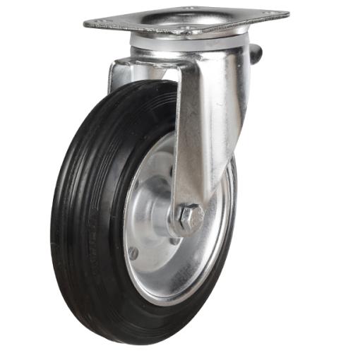 160mm Rubber Swivel Castor [175kg max load]