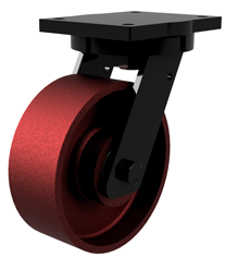 200mm Ductile Iron Swivel Castor [2500kg max load]