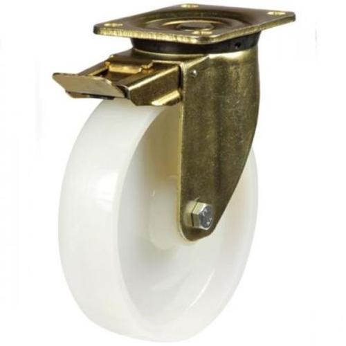 200mm Nylon Swivel Braked Castor [800kg max load]