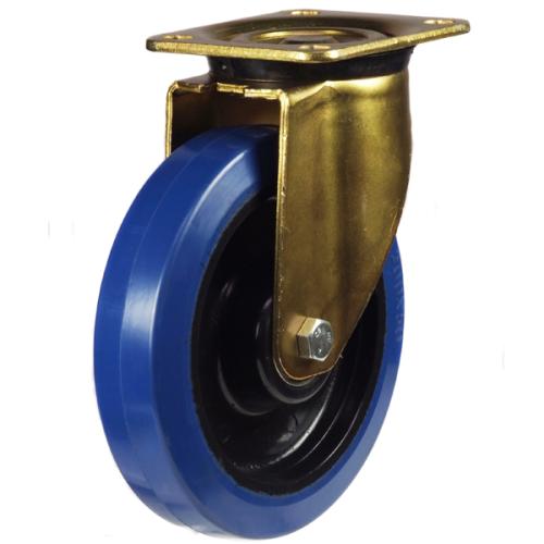 200mm Non-Marking Rubber Swivel Castor [400kg max load]