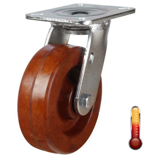 200mm Phenolic Swivel Castor [500kg max load]