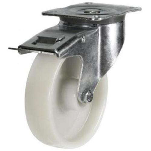 80mm Nylon Swivel Braked Castor [200kg max load]