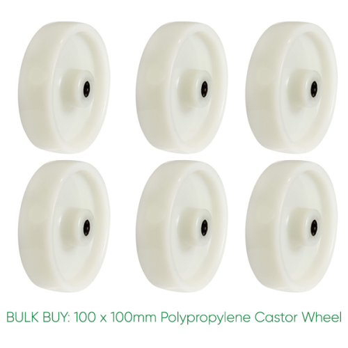 Bulk Buy x 100 / 100mm Polypropylene Wheel - | 180kg