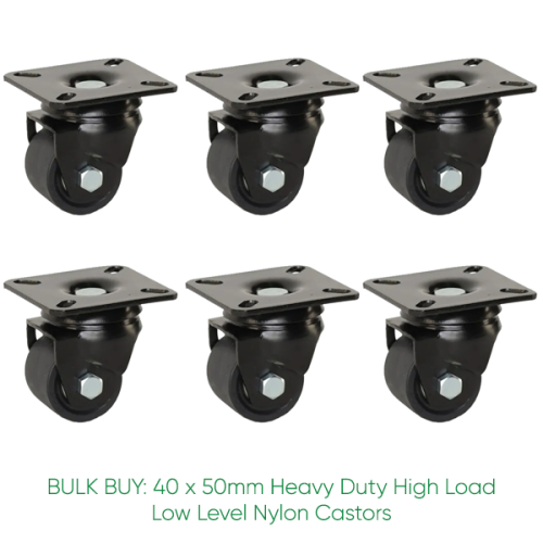 BULK BUY / 50mm Low Level Nylon Castor | 300kg