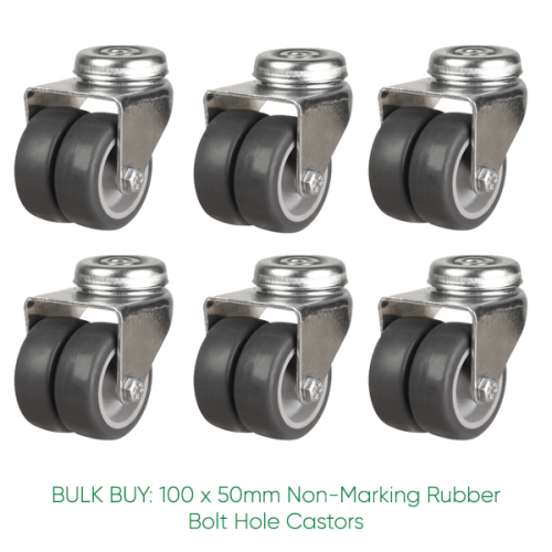 BULK BUY / 50mm Non-Marking Rubber Castor | 60kg