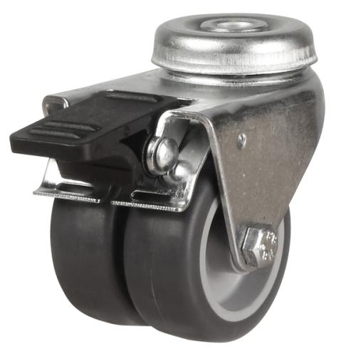 Light Duty 50mm Synthetic Non-Marking Rubber Swivel Braked Castor - 60kg Load