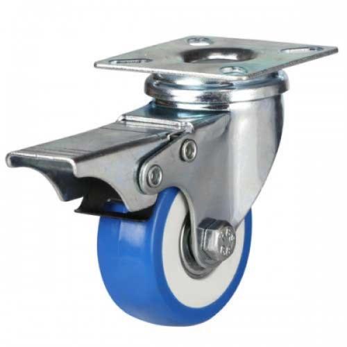 Light Duty 50mm Synthetic Polymer Swivel Braked Castor - 50kg Load